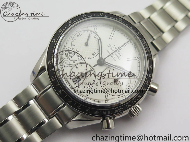 0207 Elegant Speedmaster Racing Master SS HRF 1:1 Best Edition White Dial on SS Bracelet A 7864